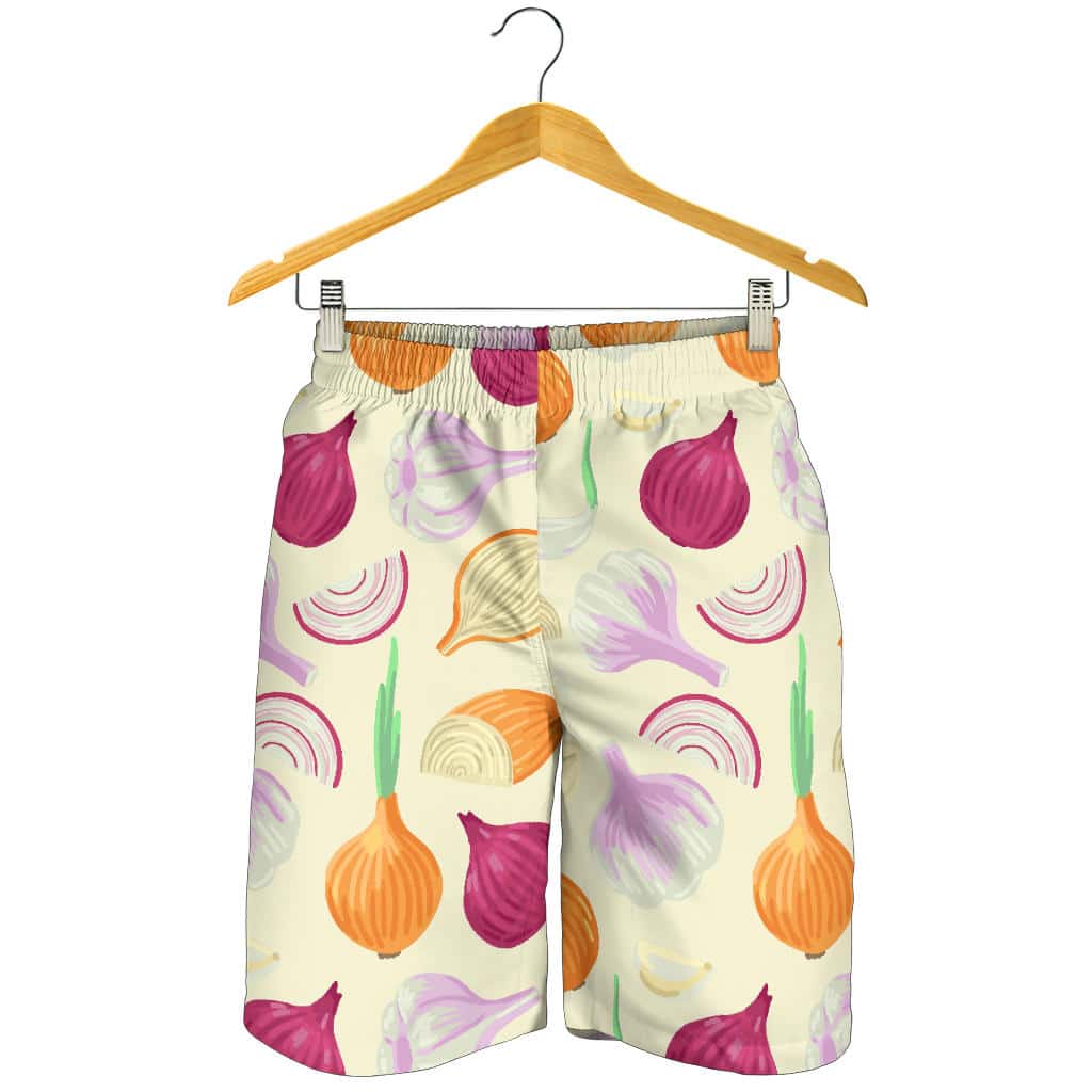 Onion Garlic White Red Pattern For Men Women Kid Shorts