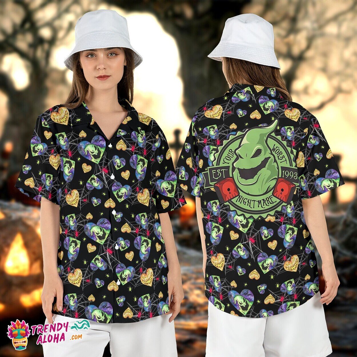 Oogie Boogie Worst Nightmare Hawaiian Horror Themed Shirt Top