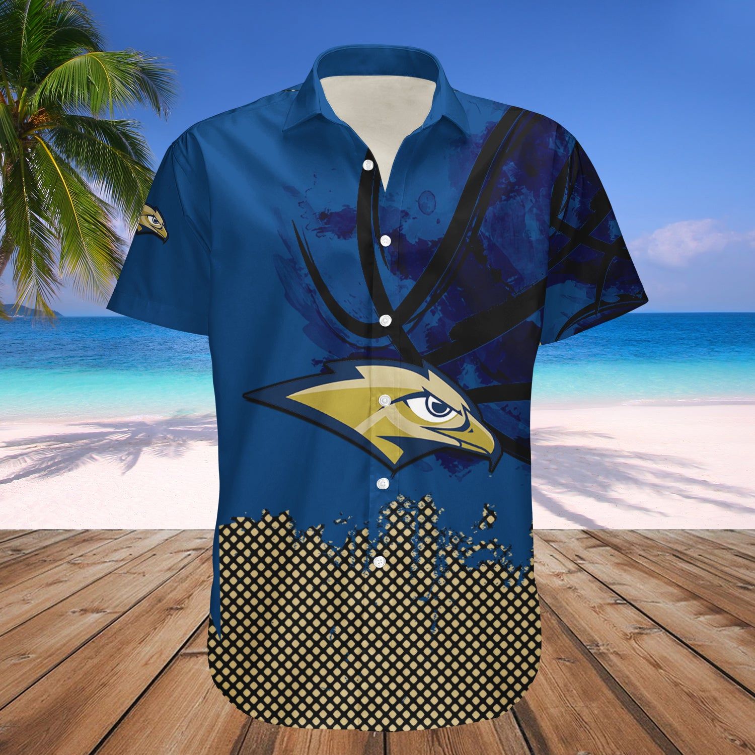Oral Roberts Golden Eagles Hawaii Shirt Basketball Net Grunge Pattern – NCAA