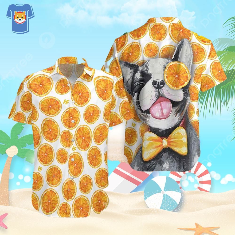 Orange Beach Shirt French Bulldog And Orange Summer Gift Hawaiian Shirt