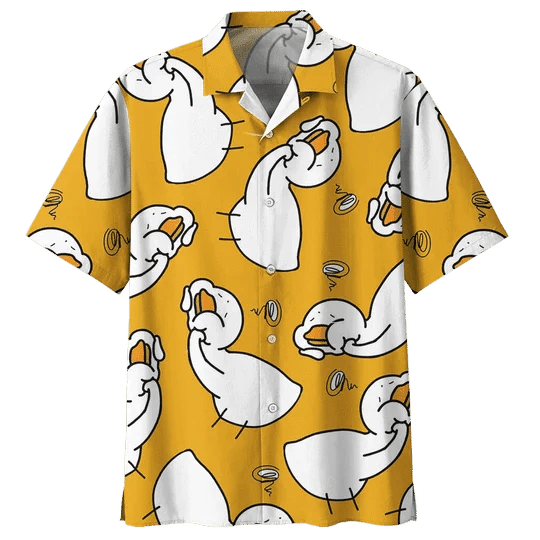 Orange Duck Background Trendy Hawaiian Shirt Orange Duck Background Trendy Hawaiian Shirt
