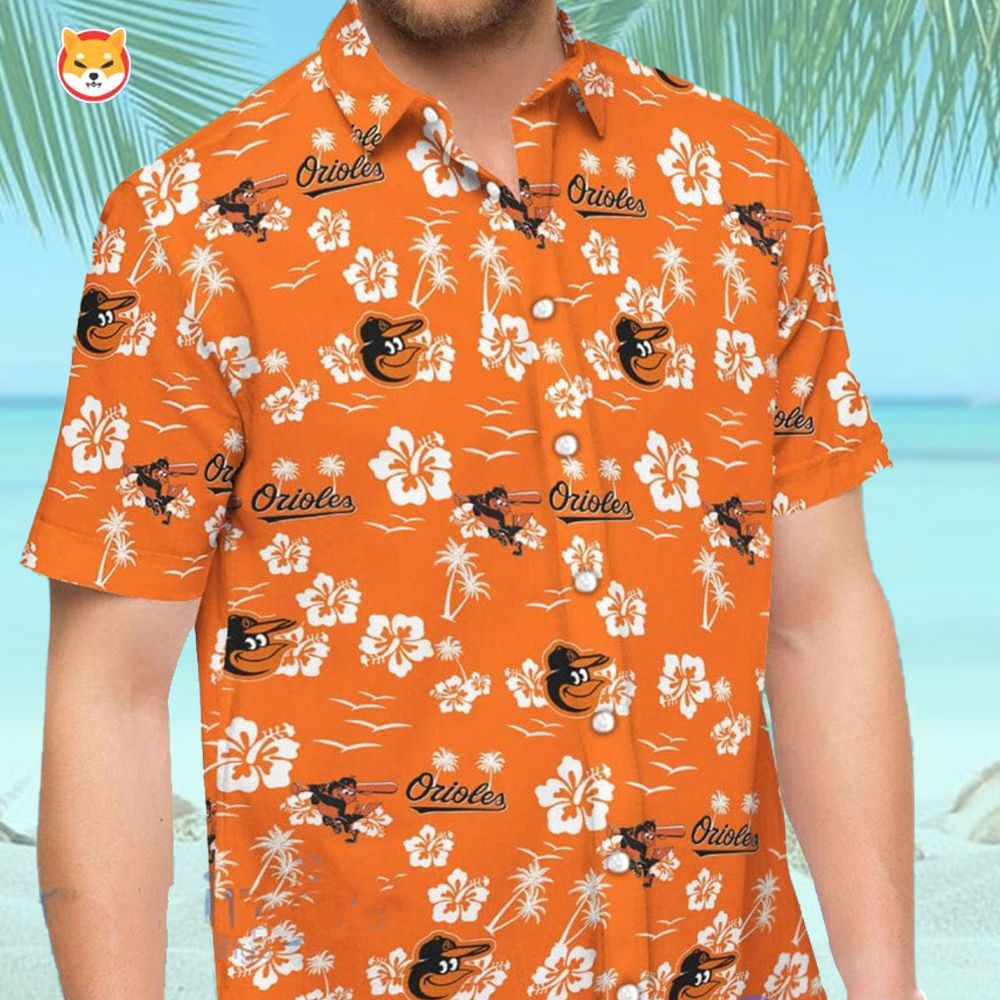 Orange Theme Baltimore Orioles Hawaiian Shirt