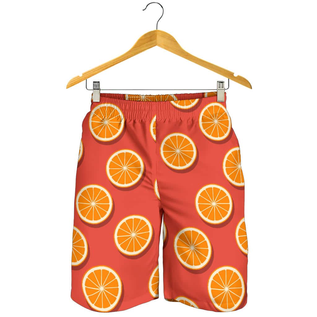 Oranges Pattern Red Background For Men Women Kid Shorts Trendy Aloha