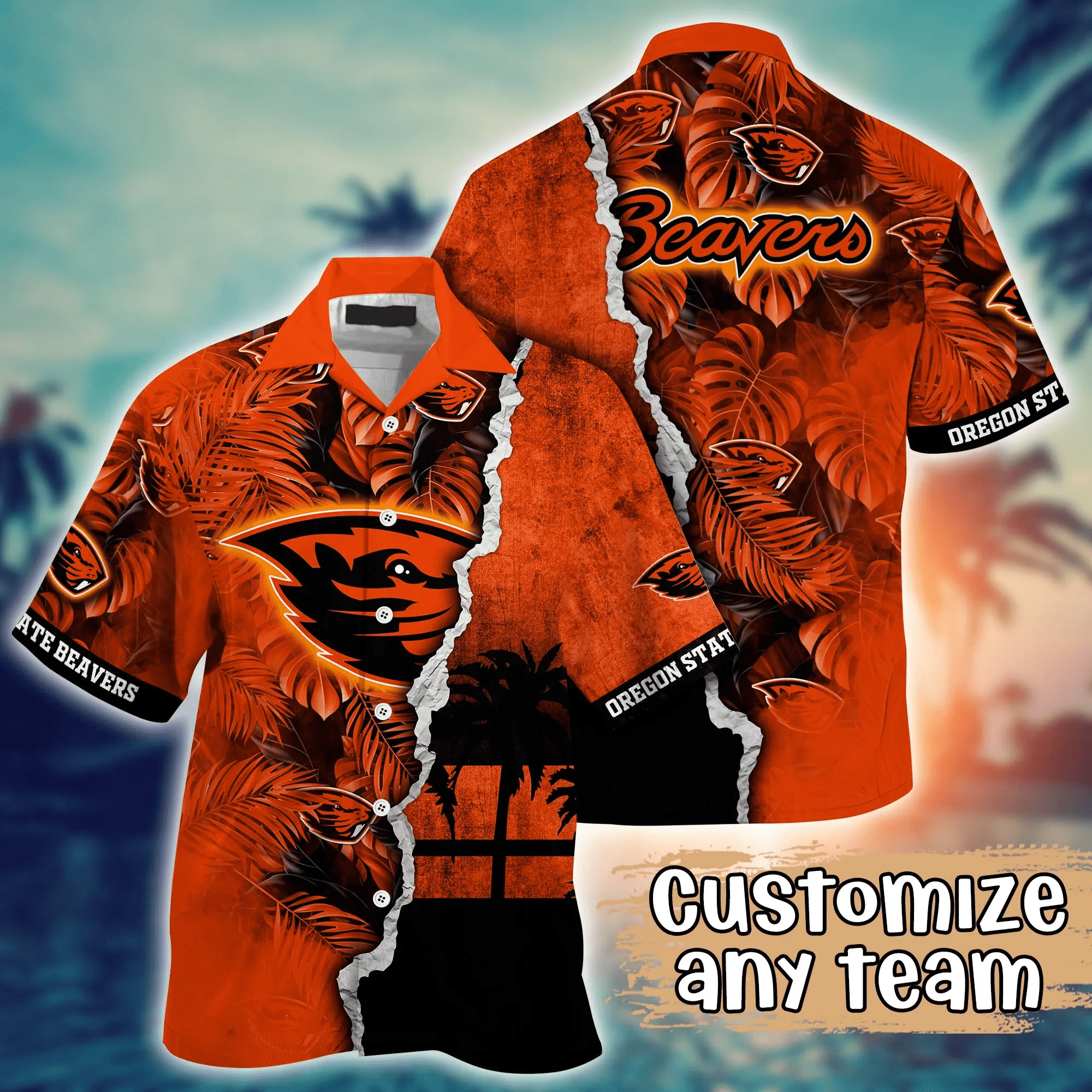Oregon State Beavers NCAA Hawaiian Shirt Custom Beach Days Aloha Shirt Oregon State Beavers NCAA Hawaiian Shirt Custom Beach Days Aloha Shirt