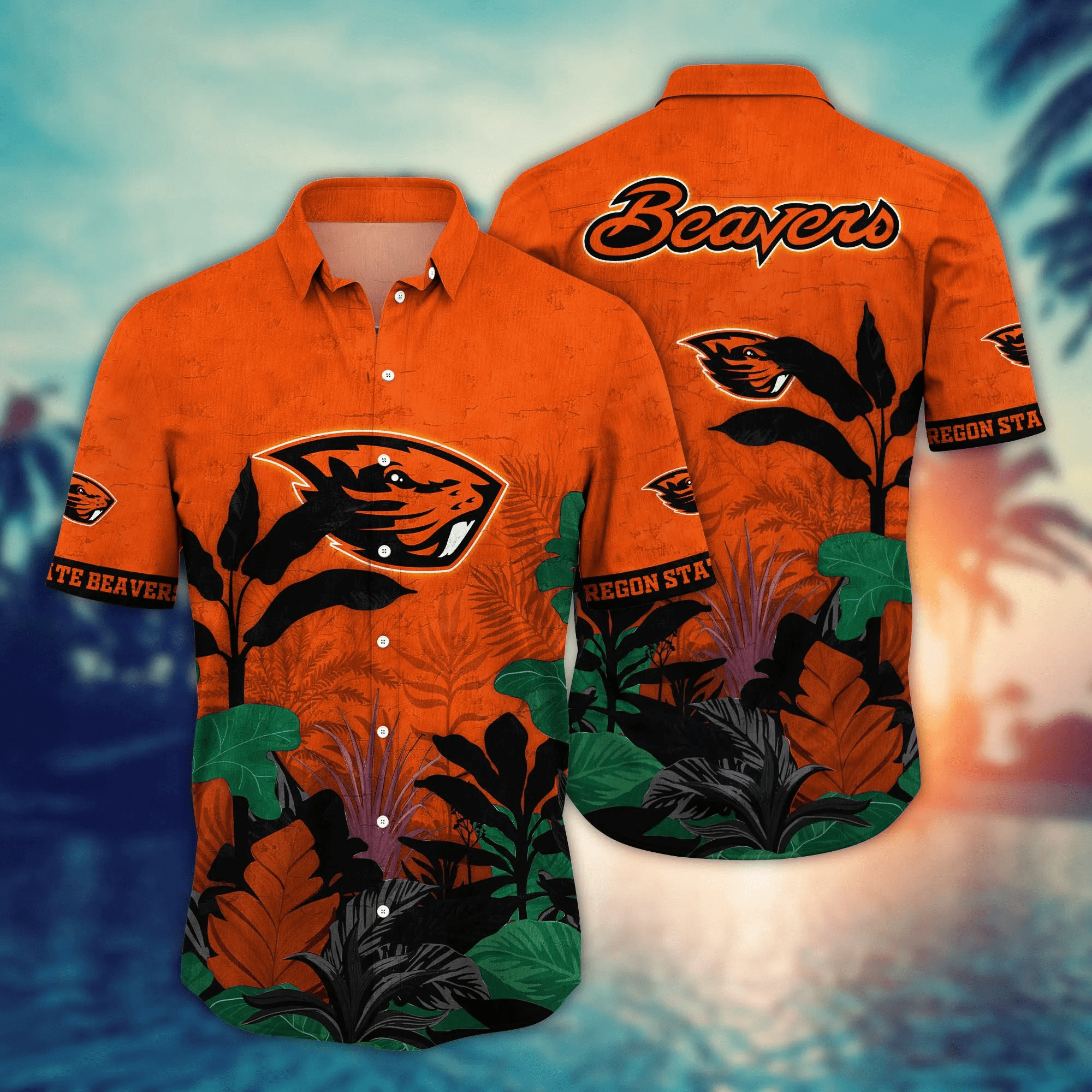 Oregon State Beavers NCAA Hawaiian Shirt Summertime Aloha Shirt Oregon State Beavers NCAA Hawaiian Shirt Summertime Aloha Shirt