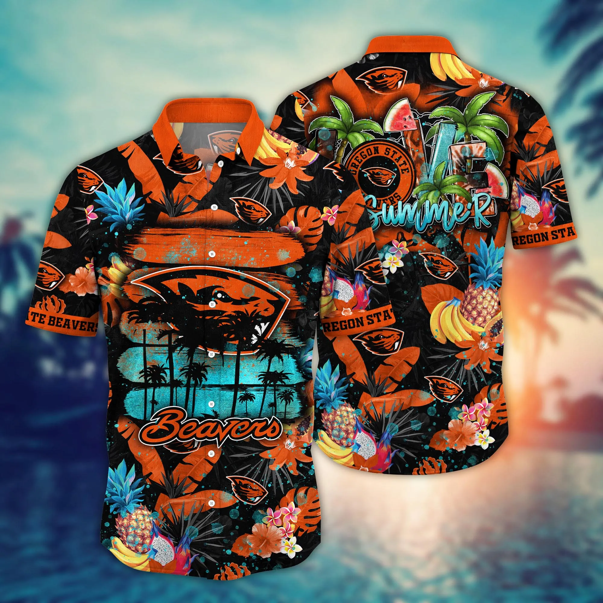 Oregon State Beavers NCAA Hawaiian Shirt Sun-Soakedtime Aloha Shirt Oregon State Beavers NCAA Hawaiian Shirt Sun-Soakedtime Aloha Shirt
