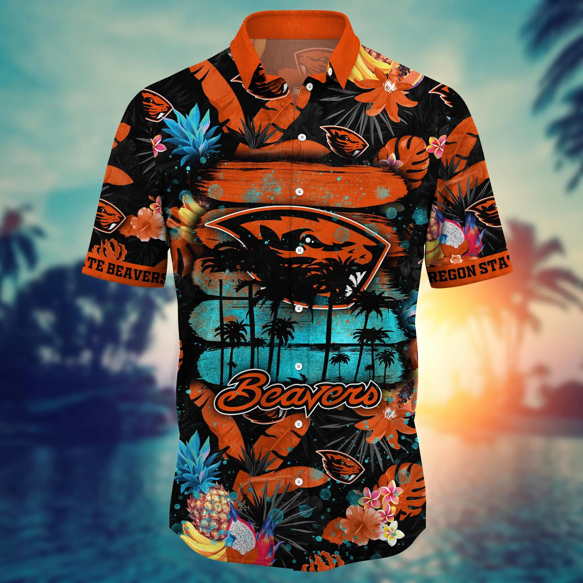 Oregon State Beavers NCAA Hawaiian Shirt Sun-Soakedtime Aloha Shirt
