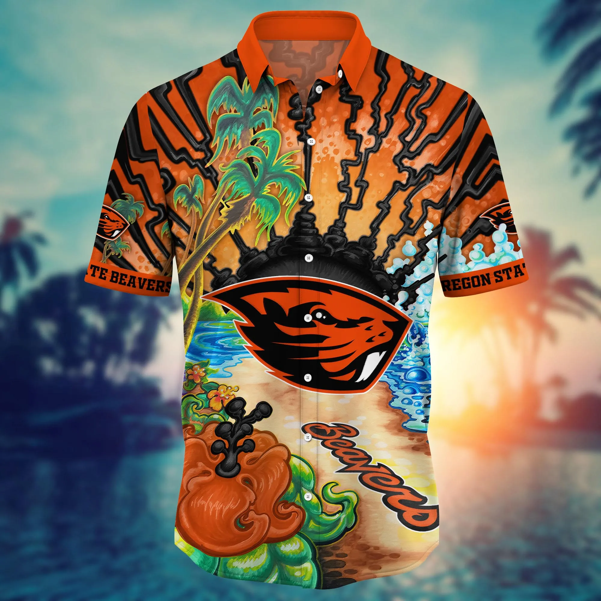 Oregon State Beavers NCAA Hawaiian Shirt Vacationtime Aloha Shirt