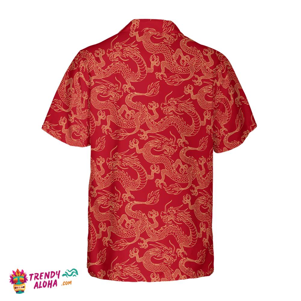Oriental Dragon Red Hawaiian Shirt