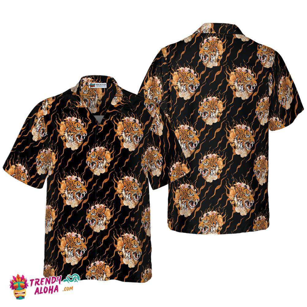 Oriental Tattoo Style Tiger Hawaiian Shirt