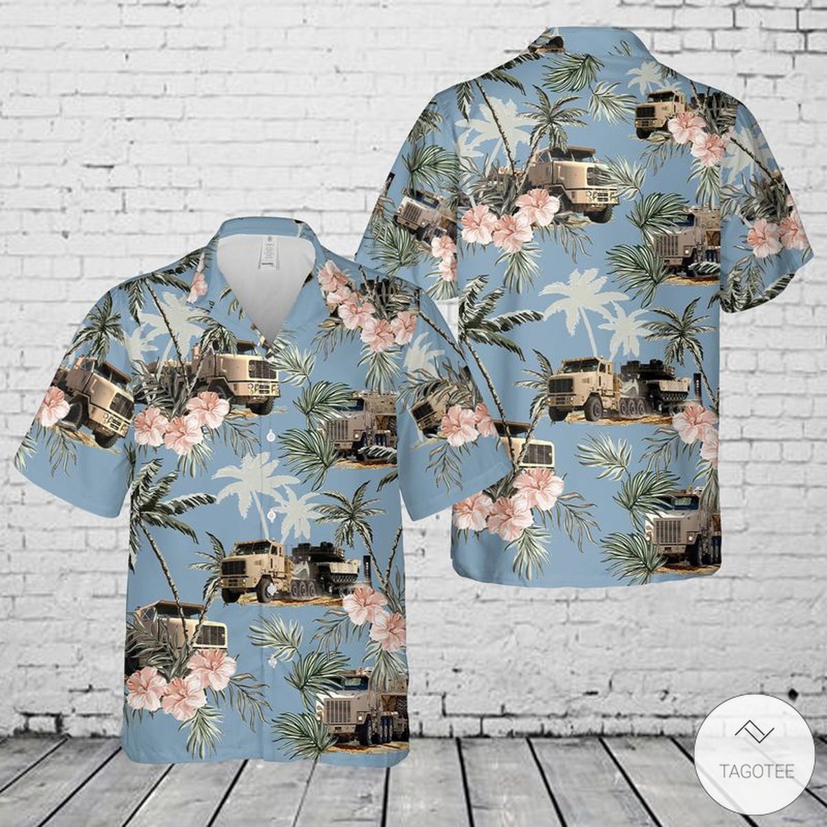 Oshkos Combo US Army Vibrant Themed Men Women Hawaiian Shirt