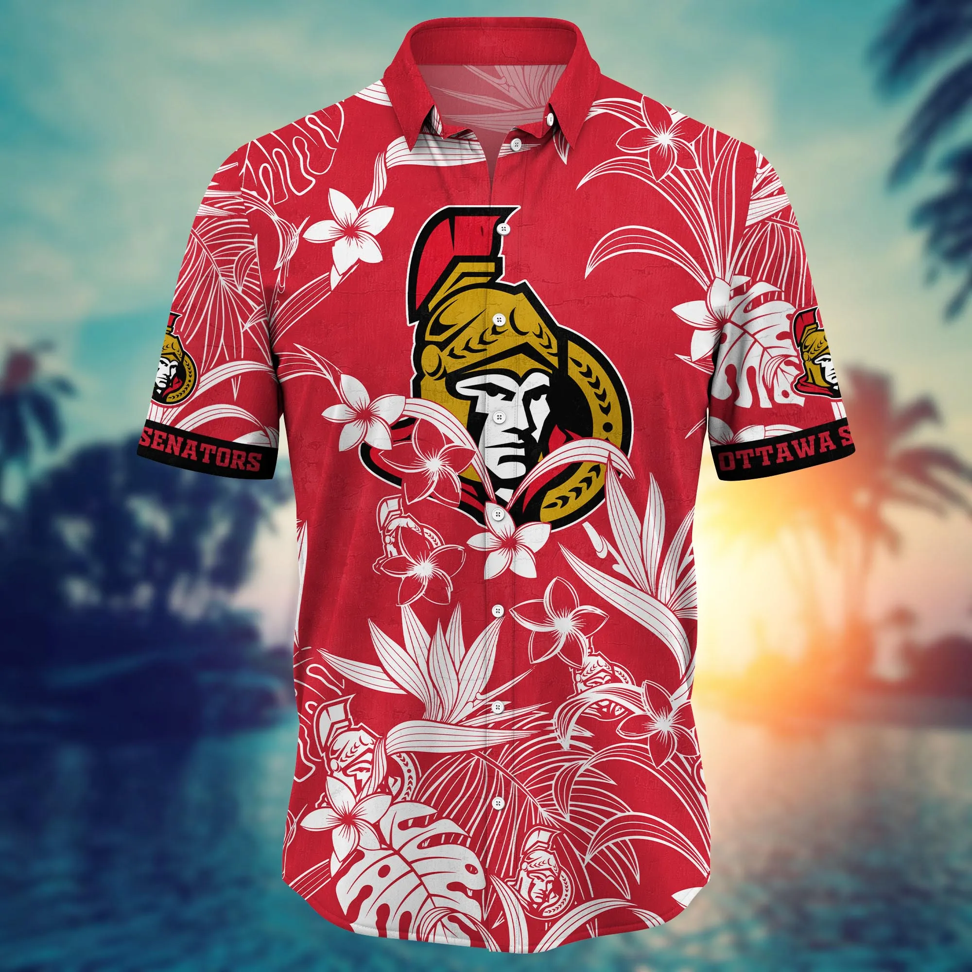 Ottawa Senators NHL Hawaiian Shirt Camping Aloha Shirt