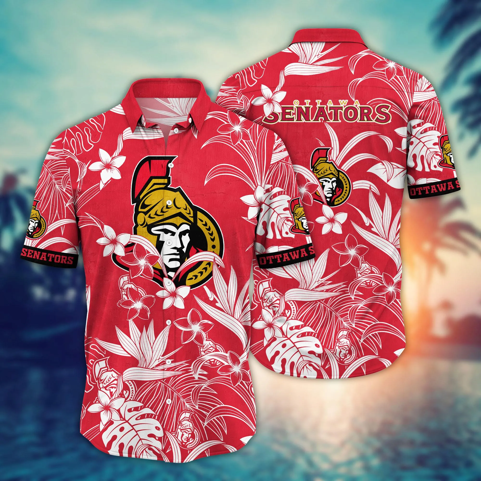 Ottawa Senators NHL Hawaiian Shirt Camping Aloha Shirt Ottawa Senators NHL Hawaiian Shirt Camping Aloha Shirt