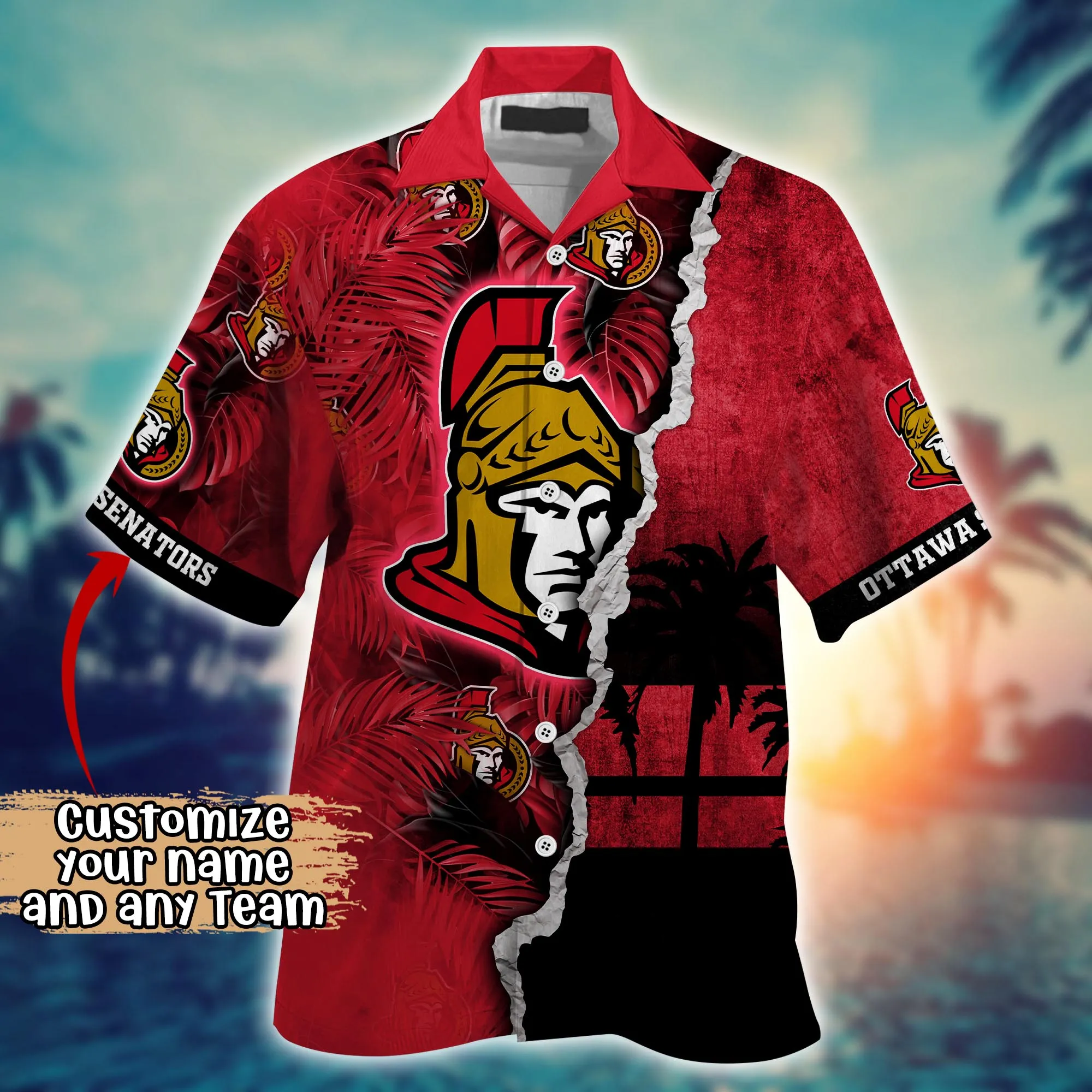Ottawa Senators NHL Hawaiian Shirt Custom Umbrellas (For Sun) Aloha Shirt