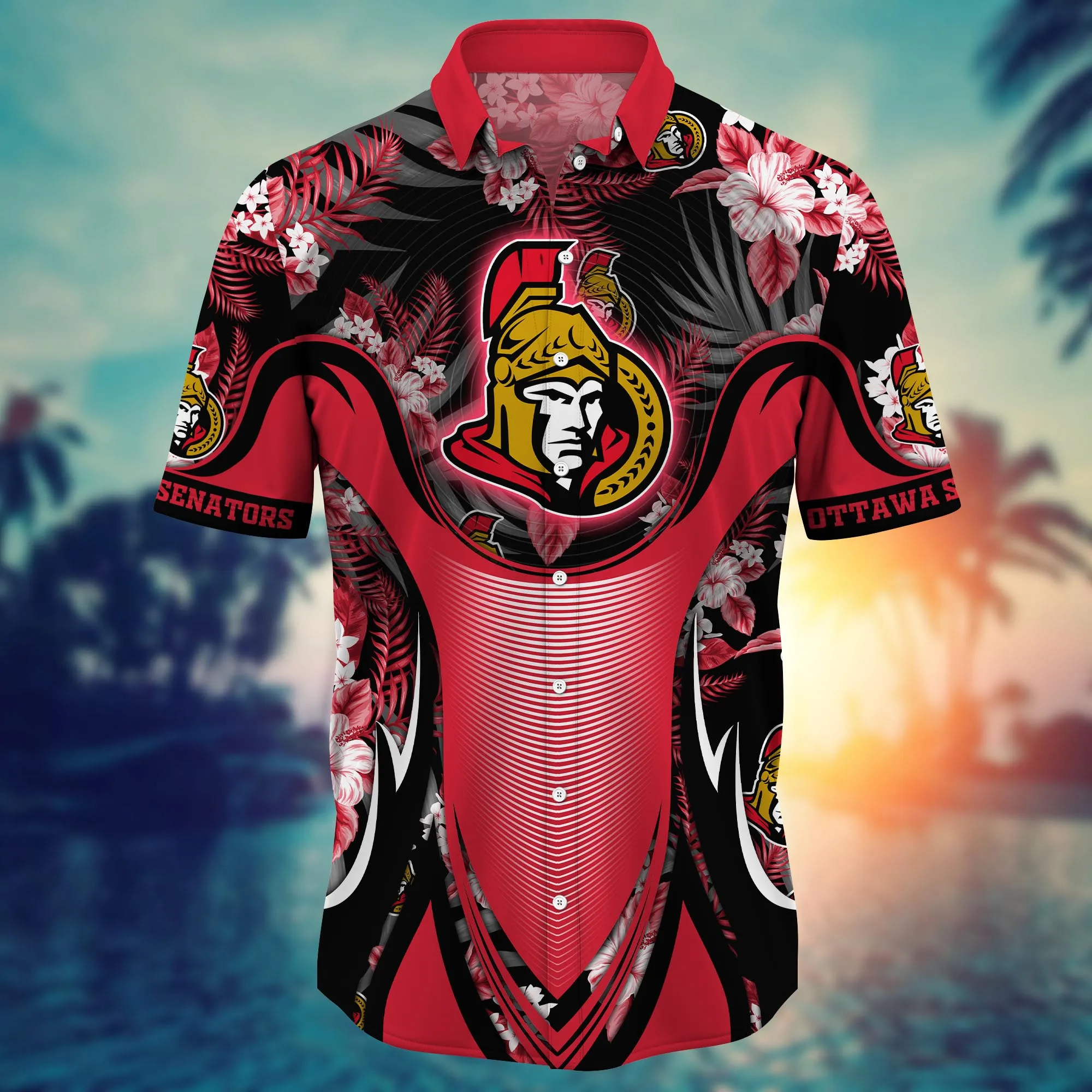 Ottawa Senators NHL Hawaiian Shirt Solstice Aloha Shirt