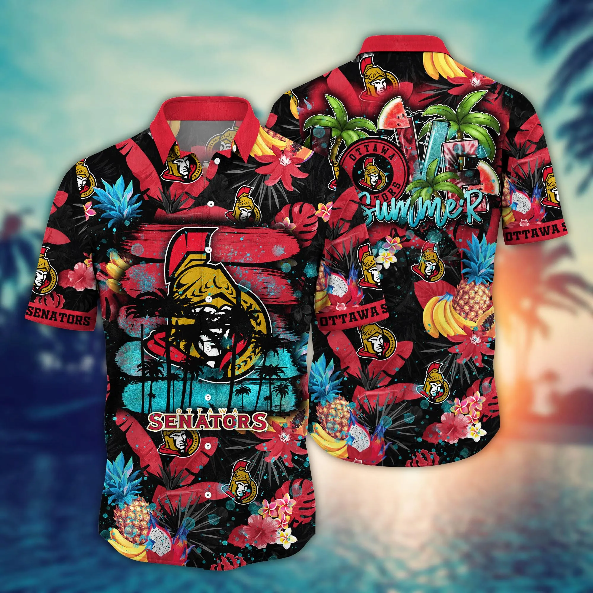 Ottawa Senators NHL Hawaiian Shirt Summerytime Aloha Shirt Ottawa Senators NHL Hawaiian Shirt Summerytime Aloha Shirt