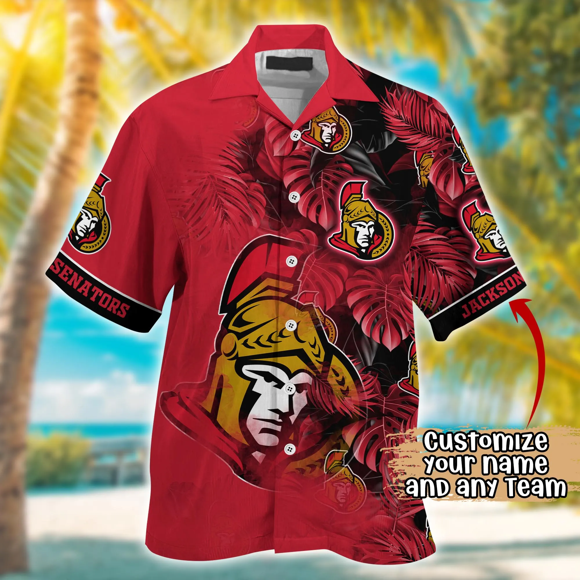 Ottawa Senators NHL Summer Hawaii Shirt And Tshirt Custom Aloha Shirt