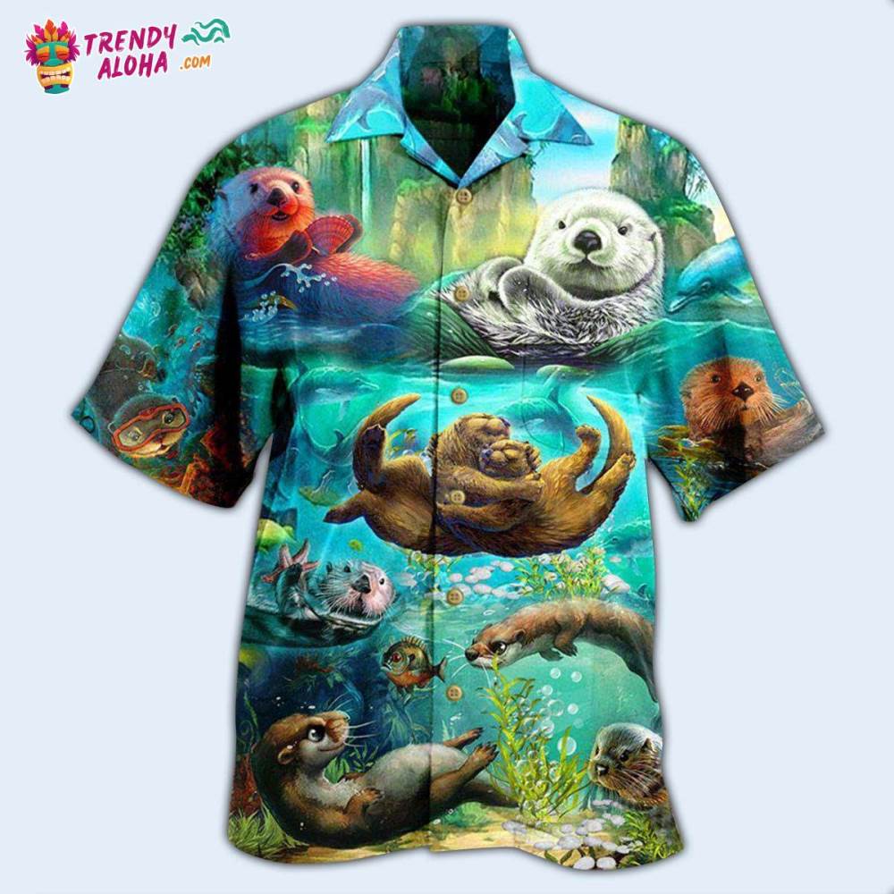 Otter Animals You Are My Otter Half In The Ocean Hawaiian Shirt – Trendy Aloha