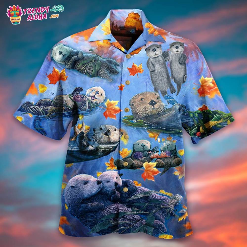 Otter Couple Love Happy Hawaiian Shirt – Trendy Aloha