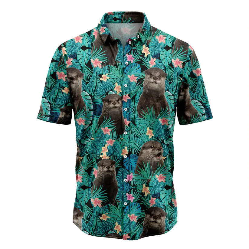 Otter Design Hawaiian Tropical Shirt for Men and Women