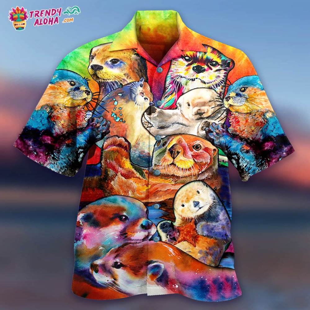Otter Lovely Cute Animals Hawaiian Shirt – Trendy Aloha
