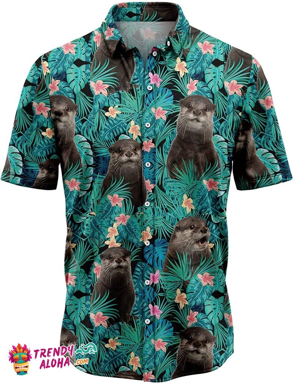 Otter Theme Aloha Beach Fun Sea Animal Lover Hawaiian Shirt