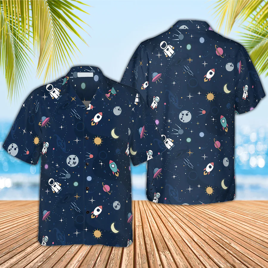 Outer Space Trendy Hawaiian Shirt, Summer Trendy Hawaiian Shirt For Men And Women