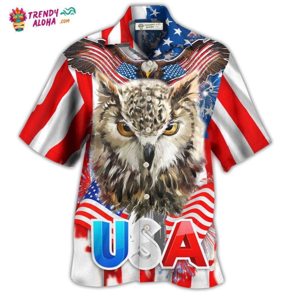 Owl America Independence Day Hawaiian Shirt – Trendy Aloha Owl America Independence Day Hawaiian Shirt – Trendy Aloha
