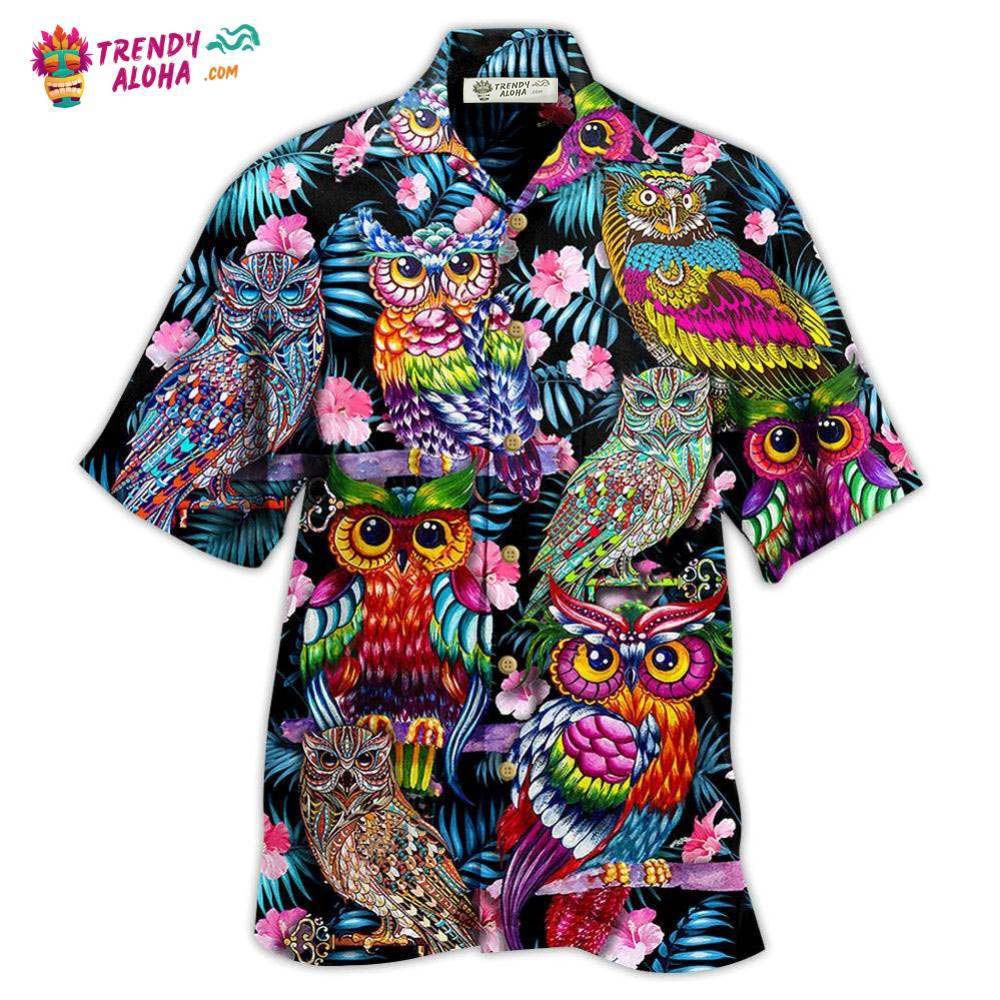 Owl And Nice Flowers Hawaiian Shirt – Trendy Aloha