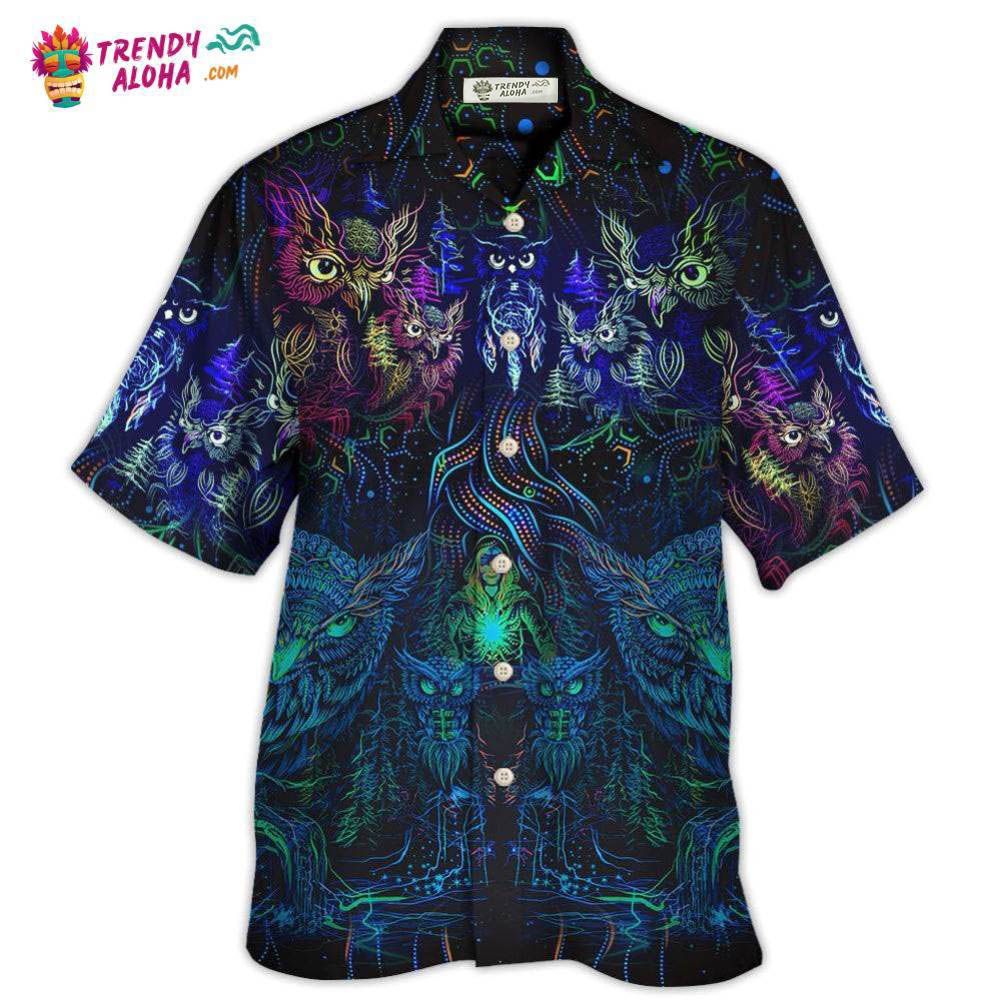 Owl And Witch Darkness Colorful Hawaiian Shirt – Trendy Aloha Owl And Witch Darkness Colorful Hawaiian Shirt – Trendy Aloha