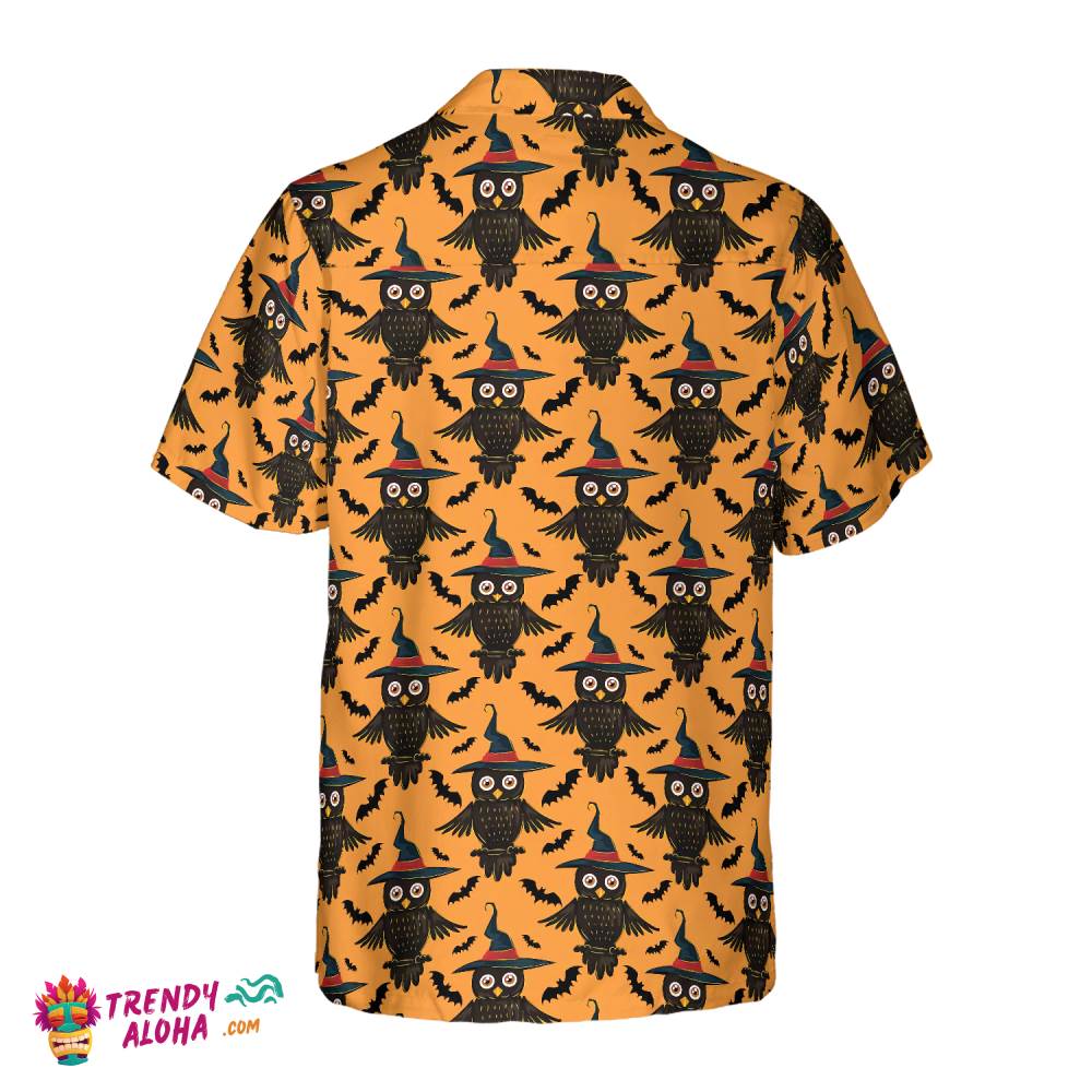 Owl Halloween Pattern Shirt For Men Hawaiian Shirt
