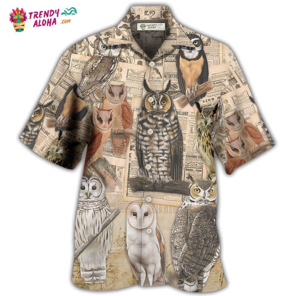 Owl Old Paper Vintage Art Hawaiian Shirt – Trendy Aloha Owl Old Paper Vintage Art Hawaiian Shirt – Trendy Aloha