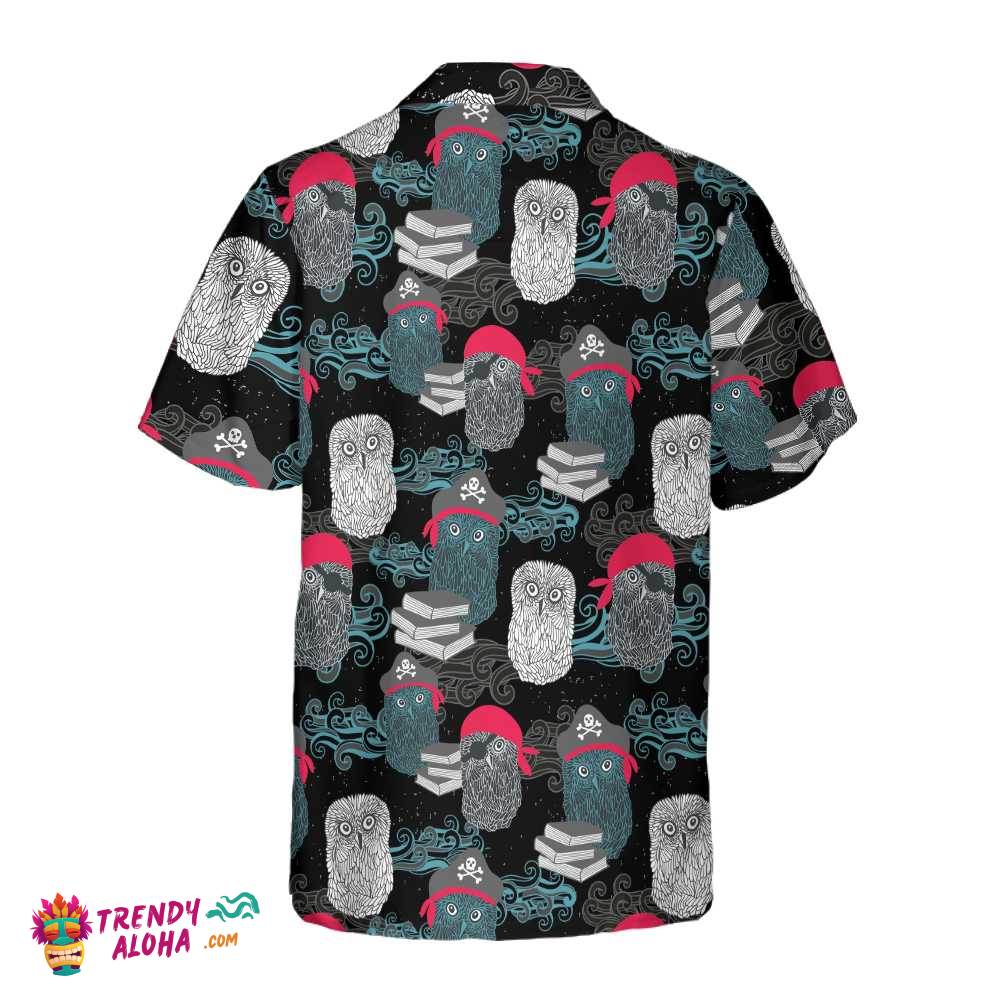 Owl Pirates Hawaiian Shirt, Cool Pirate Shirt For Adults, Pirate Pattern Shirt For Men