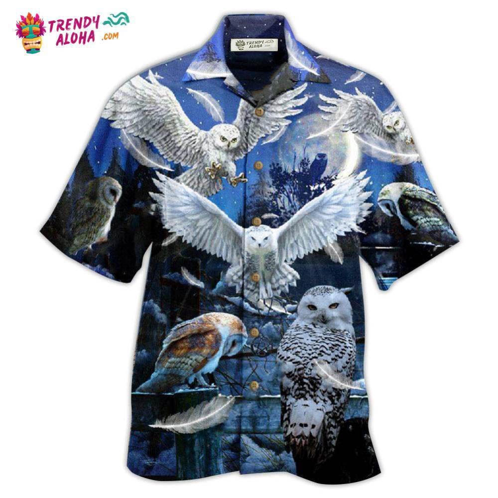 Owl Sing At Silent Night Cool Style Hawaiian Shirt – Trendy Aloha Owl Sing At Silent Night Cool Style Hawaiian Shirt – Trendy Aloha