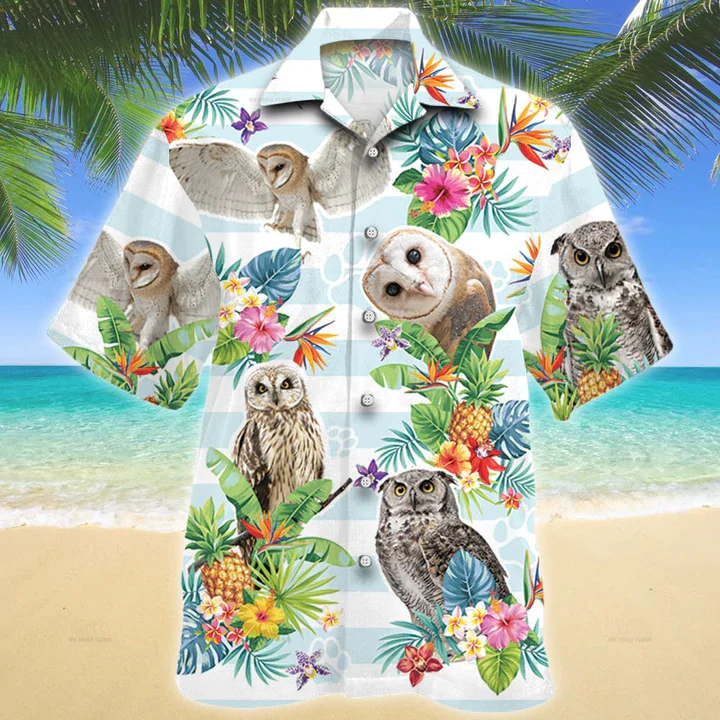 Owl Tropical Flower Trendy Hawaiian Shirt, Summer Men Trendy Hawaiian Shirts – Casual Button Down Short Sleeve Shirt Owl Tropical Flower Trendy Hawaiian Shirt, Summer Men Trendy Hawaiian Shirts – Casual Button Down Short Sleeve Shirt