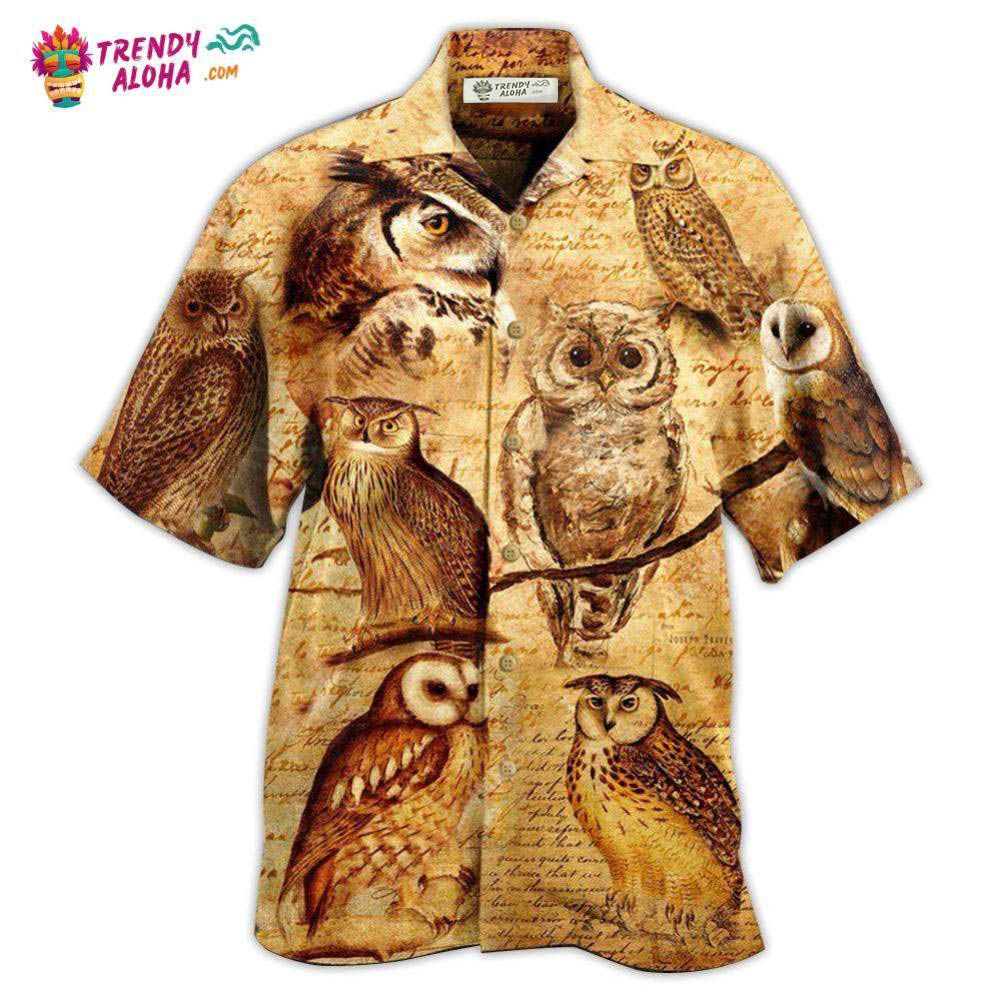 Owl Vintage Wise Cool Hawaiian Shirt – Trendy Aloha