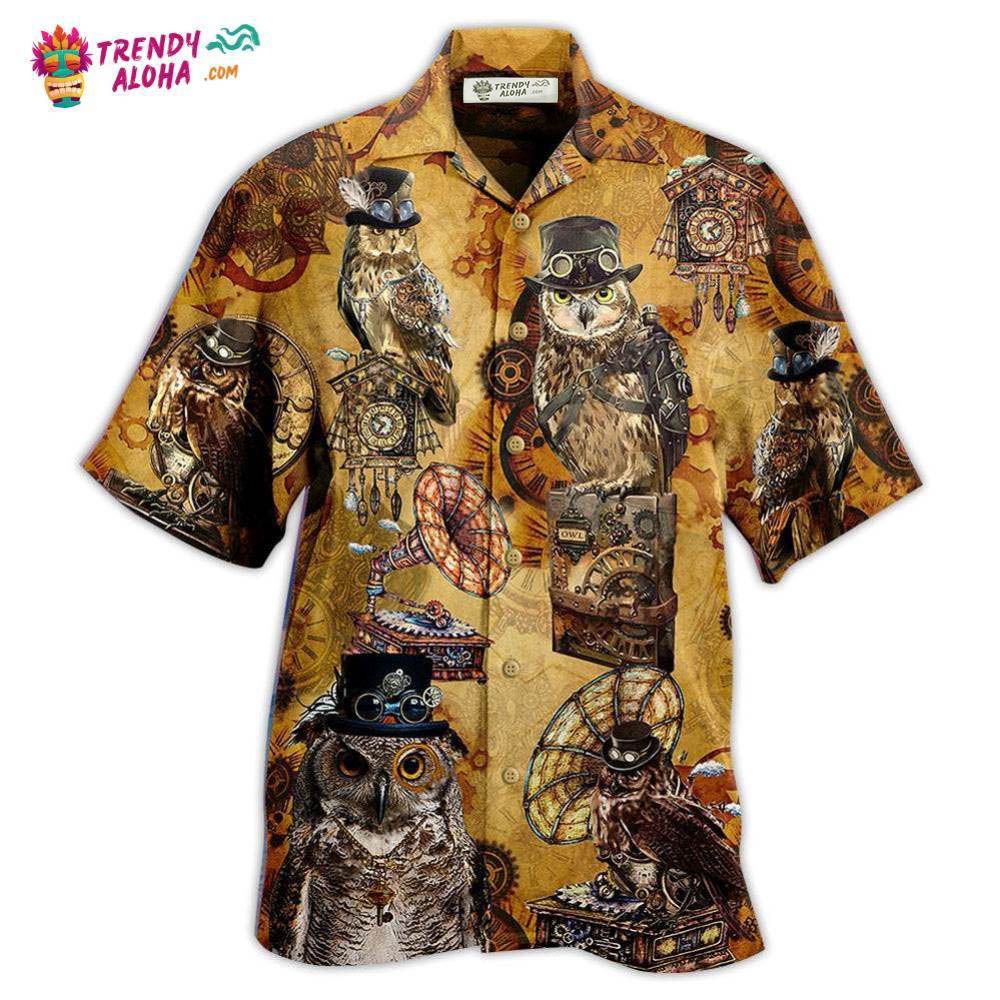 Owl Wisdom Vintage Hawaiian Shirt – Trendy Aloha