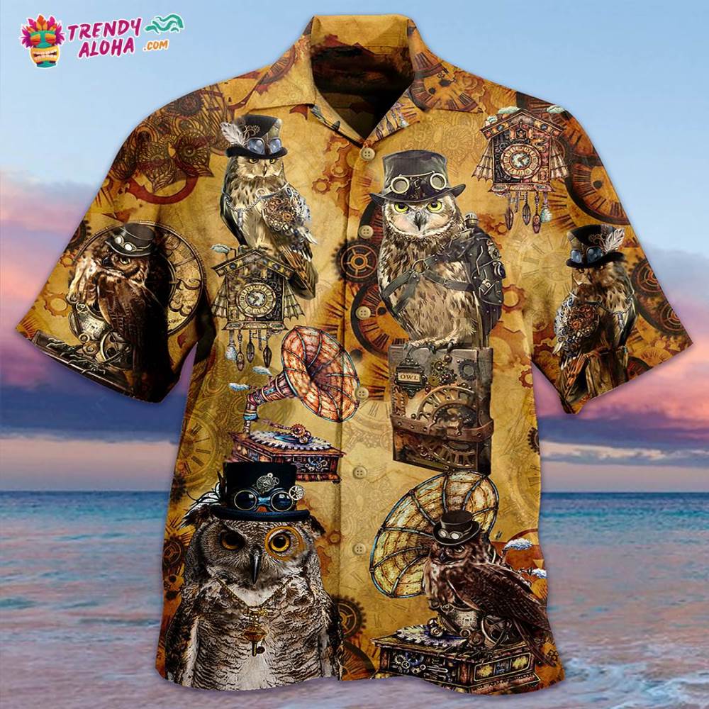 Owl Wisdom Vintage Hawaiian Shirt – Trendy Aloha