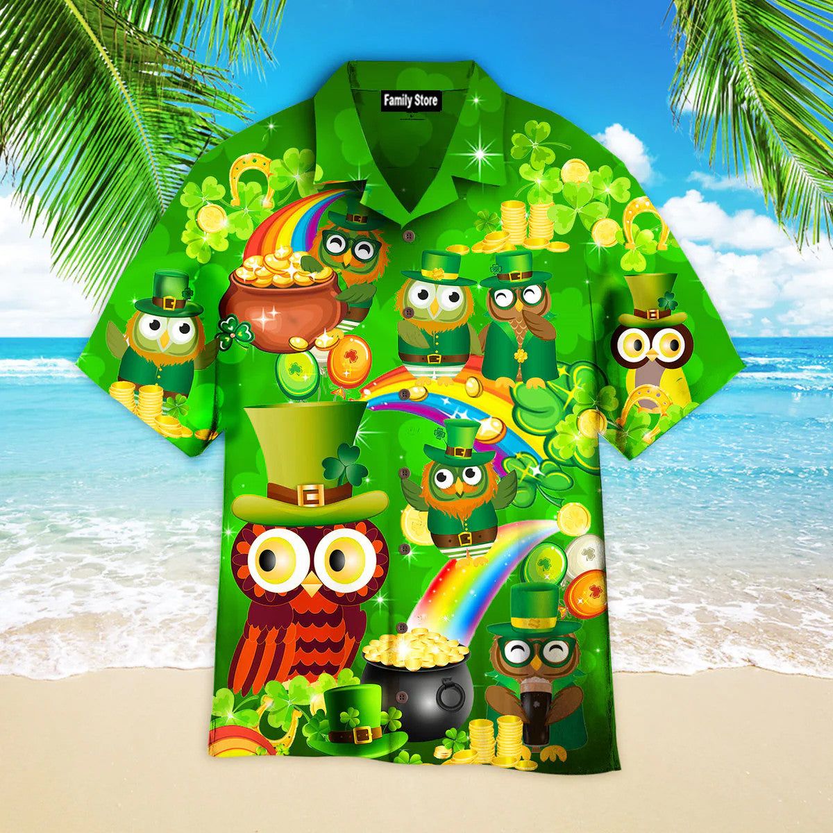 Owls Happy Saint Patricks Day Hawaiian Shirts