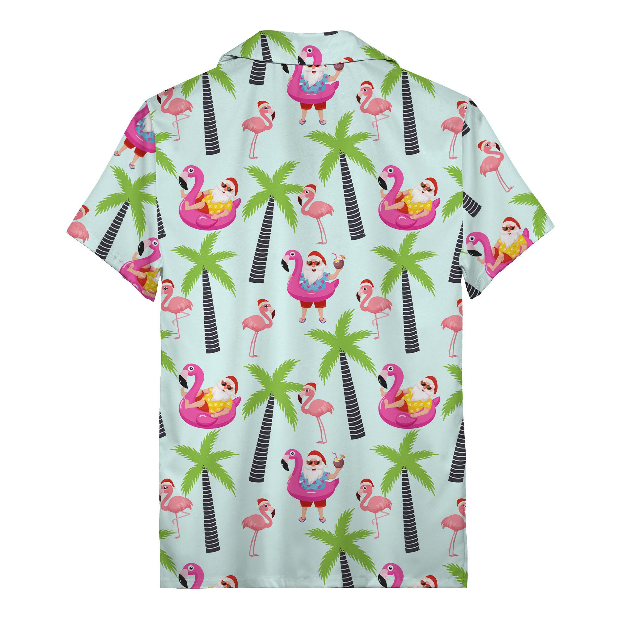 santa-on-flamingo-floats-with-coconut-drinks-palm-v-hws-back santa on flamingo floats with coconut drinks & palm trees hawaiian shirt for men