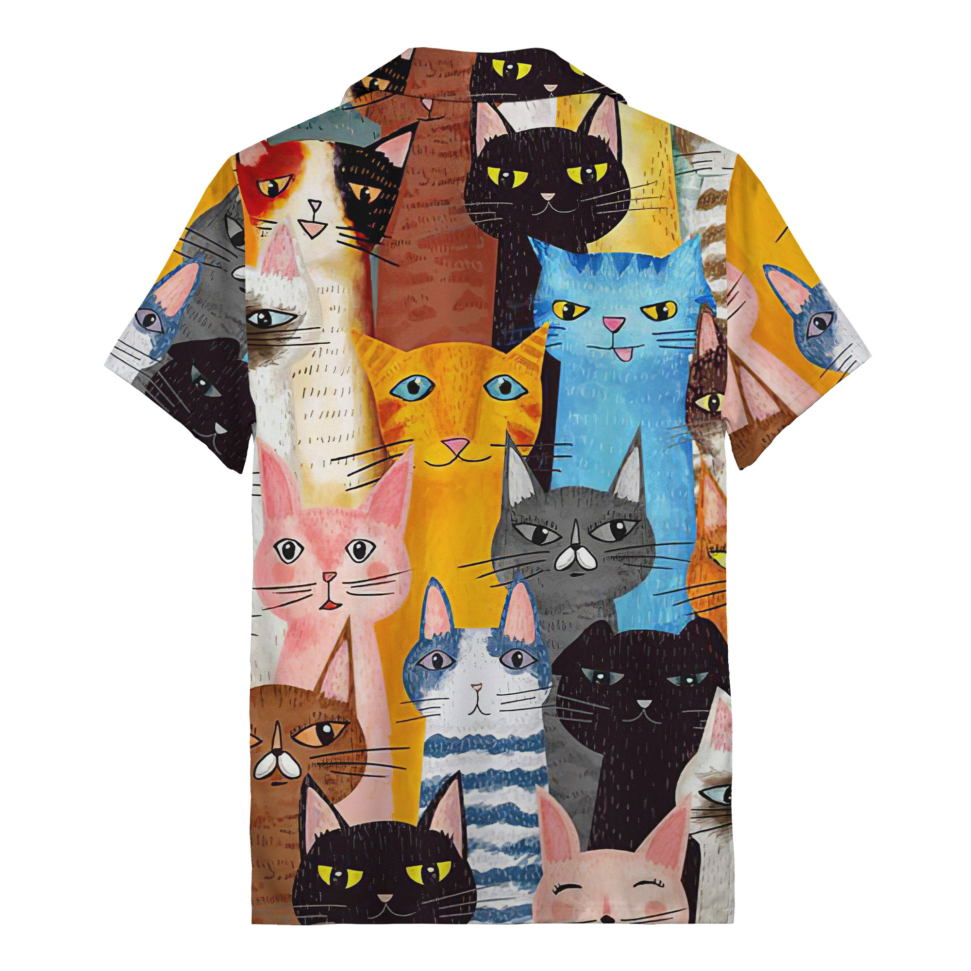 whiskered-cat-faces-playful-whiskers-all-over-v-hws-back whiskered cat faces & playful whiskers all-over hawaiian shirt aloha button down shirt