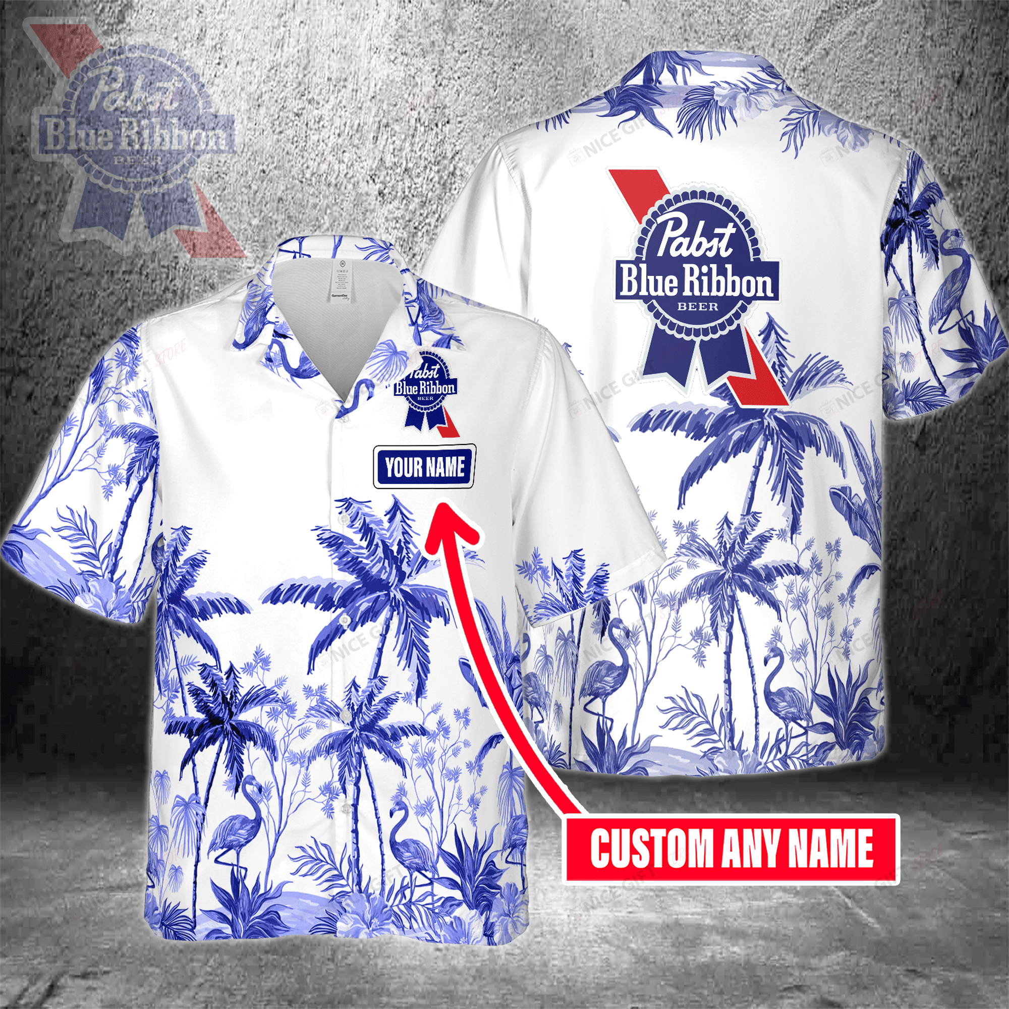 Pabst Blue Ribbon Custom Hawaiian Shirt Name Personalized
