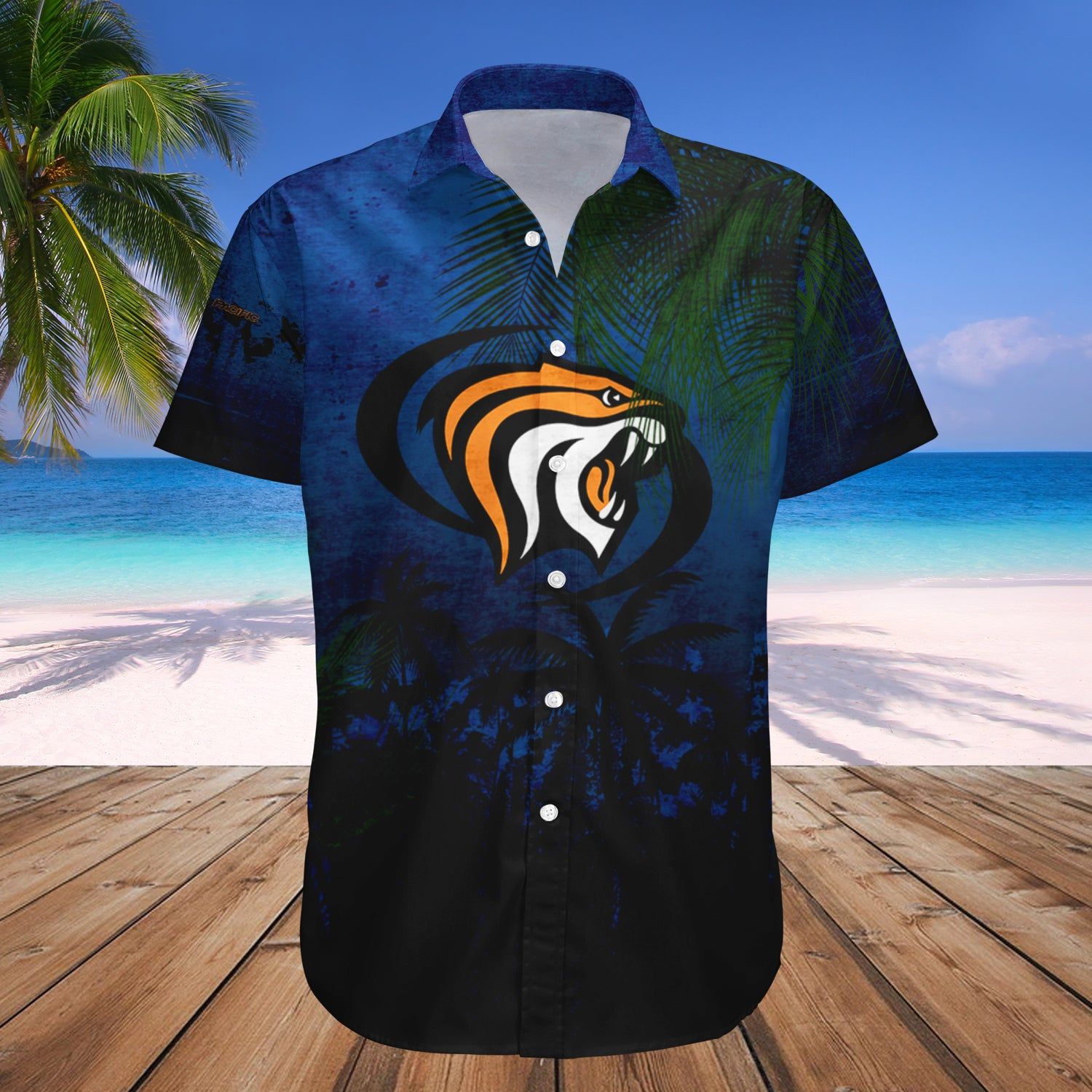 Pacific Tigers Hawaii Shirt Coconut Tree Tropical Grunge – NCAA