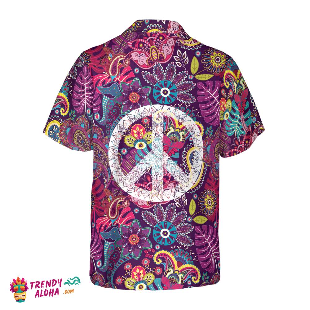 Paisley Tropical Leaves Hippie Hawaiian Shirt