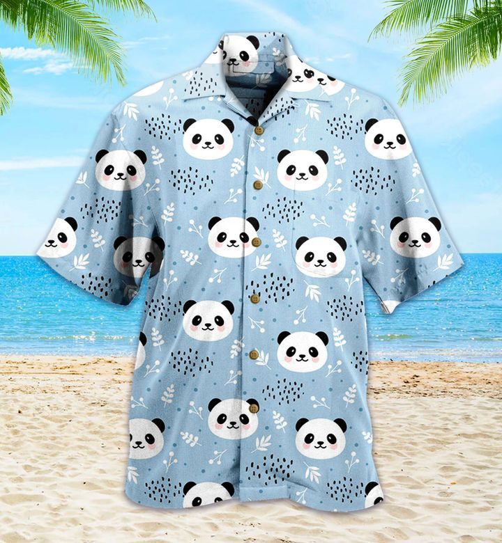 Panda Blue Trendy Hawaiian Shirt 3D, Panda Green Tropical Leaves Trendy Hawaiian Shirt, Panda Lover Trendy Hawaiian Shirt For