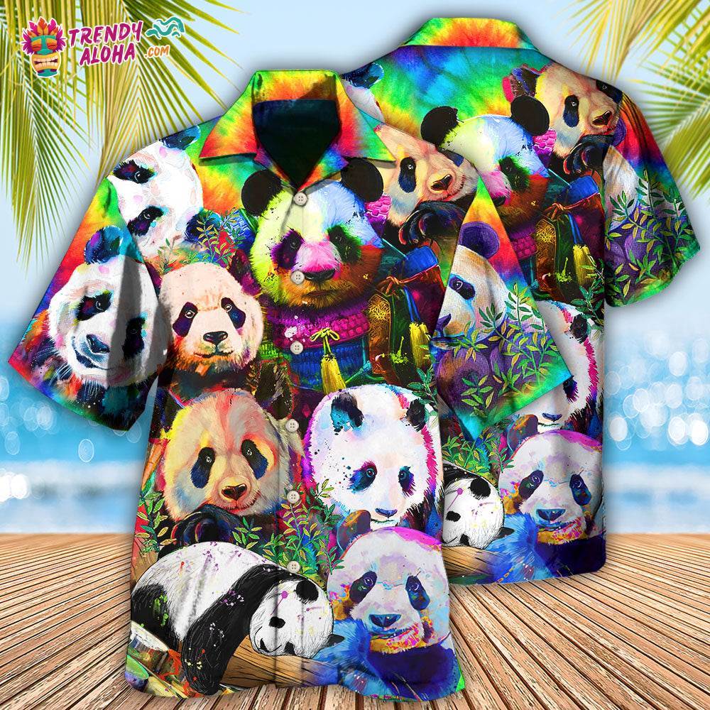 Panda Colorful Giant Hawaiian Shirt – Trendy Aloha