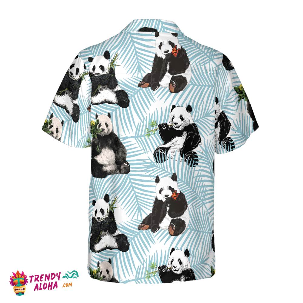Panda On Palm Leaves Hawaiian Shirt