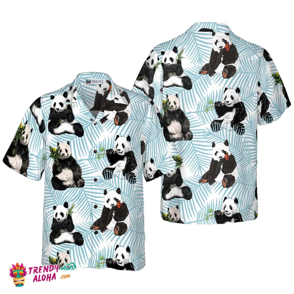 Panda On Palm Leaves Hawaiian Shirt Panda On Palm Leaves Hawaiian Shirt
