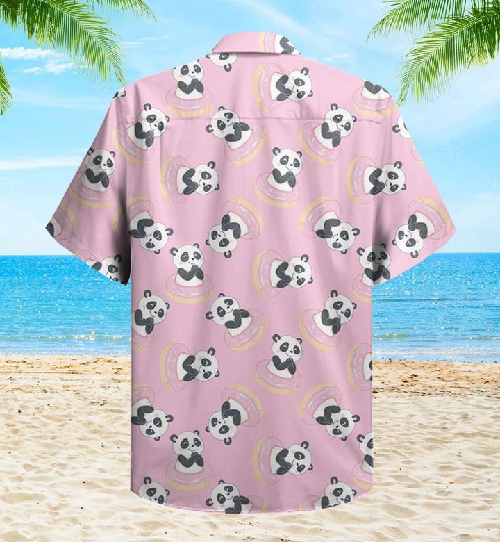 Panda Pink Trendy Hawaiian Shirt 3D, Panda Green Tropical Leaves Trendy Hawaiian Shirt, Panda Lover Trendy Hawaiian Shirt For