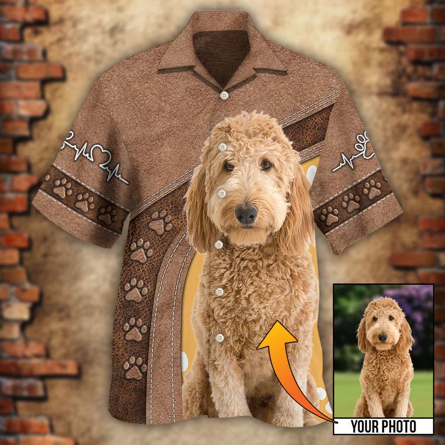 Paradise Paws: Dog Paw Photo Hawaiian Shirt for Pet Lovers